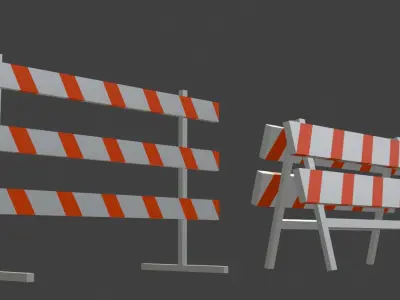Traffic Barrier And Barricade 3D model