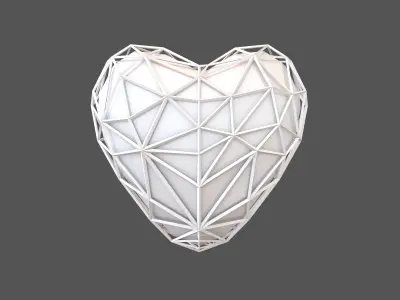 Stylish Heart V4 003 Low-poly 3D model