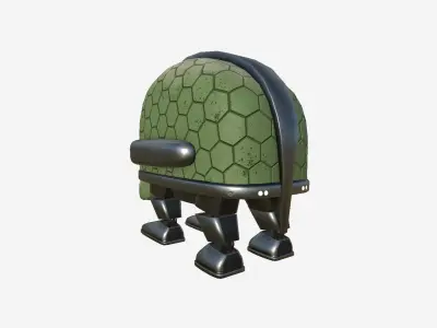 Turtleback Robot J03 Green Turtle - SciFi Character Design Low-poly 3D model