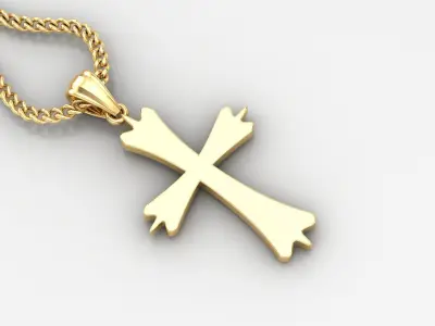 Light Gold 18K Cross Pendant 1CP045 3D print model