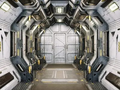 Sci Fi Corridor Marines Low-poly 3D model