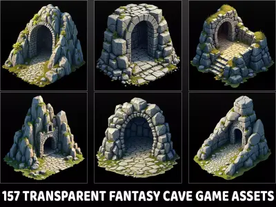 157 Transparent Fantasy Cave Game Assets Texture