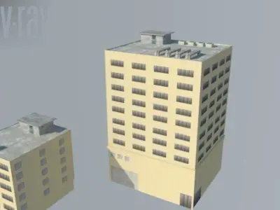 Building Set Low-poly 3D model