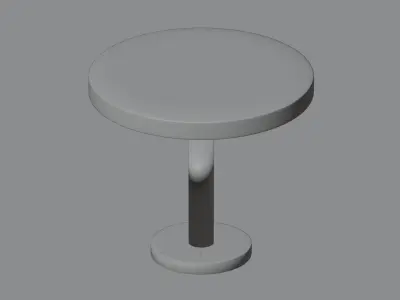 Classic Round Table Low-poly 3D model