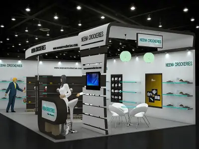 8X5 CROCKERIES STAND BOOTH 3D model