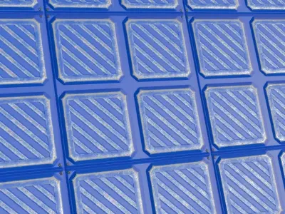 Blue and Dark Tiled Sci-fi Metal Plate PBR Seamless Texture