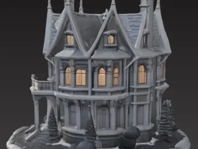 Fairy Tale Gothic House  3D Printable Architecture Model 3D print model