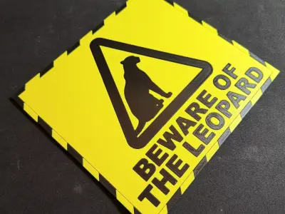 HHGttG Beware of the Leopard Sign 3D print model