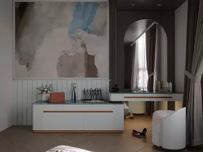 Modern Luxury Master Bedroom 3D Scene  Free low-poly 3D model