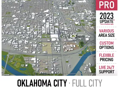 Oklahoma City  Low-poly 3D model