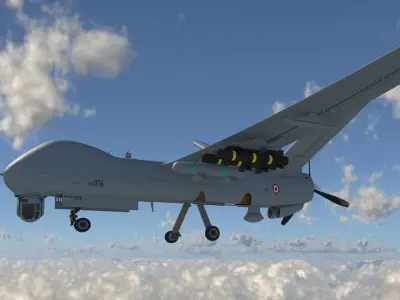 IHA - UAV ANKA-S - LOW POLY MODEL TUSAS Low-poly 3D model