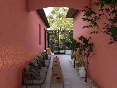  3D Exterior Scene 3D model design garden and landscape 3D model shop
