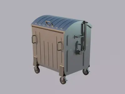 Dumpster 2 - Old Metal Trash Container 3D model