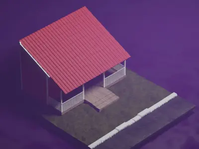 Village House  2- Unity - Unreal Engine  Low-poly 3D model