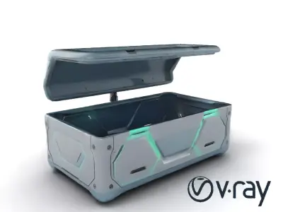 Futuristic Cylindrical Storage Trunk model pack Low-poly 3D model