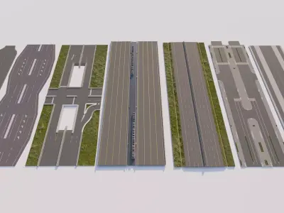 Road Pack - Extended-City Roads 3D model order
