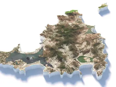 Saint Martin and Sint Maarten Terrain Country 3D model