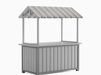 Food Stand 08 Low-poly 3D model