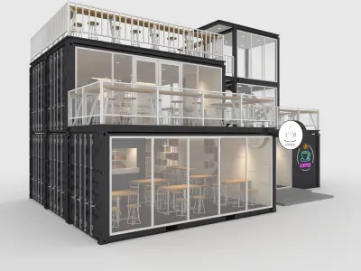 Collection Container Cafe 2 3D Model Pack