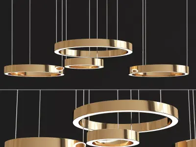 Circle Ring Chandelier 3d model Low-poly 3D model