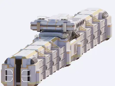 Sci-fi Cargo Airship 002 3D model