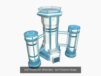 10 SciFi Facility A Collection - Sci Fi Exterior Design 3D Model Pack