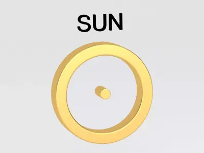 astrological sign solar system SUN 3D model