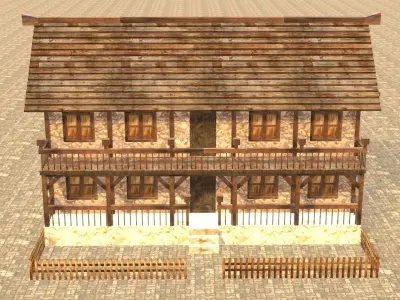 Medieval house fourteen 19 Low-poly 3D model