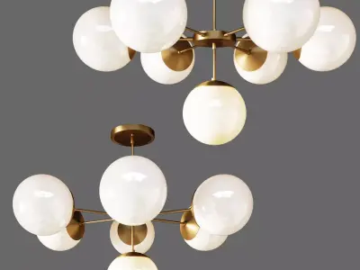 SUSPENDED LAMP COPPER LIGHT CHANDELIER 7 3D model
