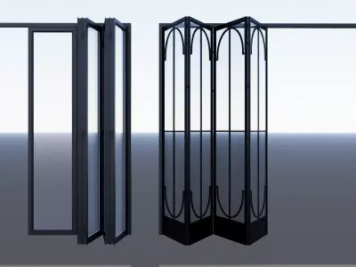 Interior folding shutter door -A4 3D model