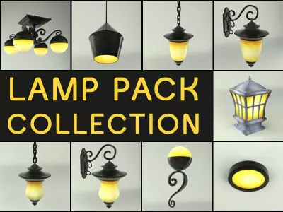 Lamp Pack Collection Low-poly 3D model