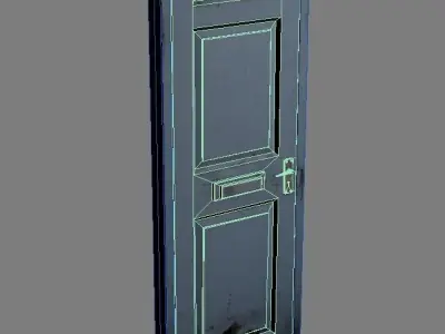 Door 23 Wooden Low-poly 3D model