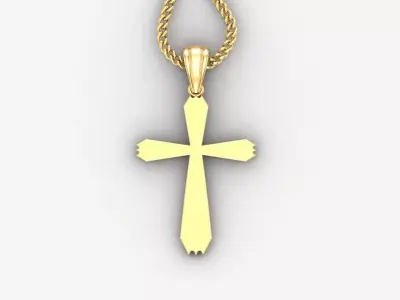 Light Gold 18K Cross Pendant 1CP006 3D print model