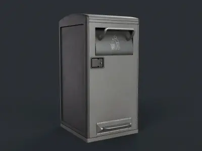 Street Trash Can 33 PBR Game Ready Low-poly 3D model