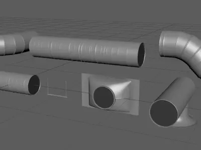 PipeA high-poly model pipes and ducts 3D model