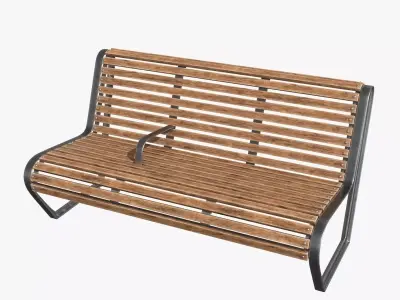 Street Bench Low-poly 3D model