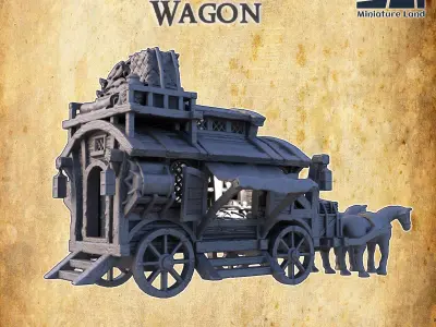 Nomad Merchant Wagon Tabletop Terrain 28 MM 3D print model
