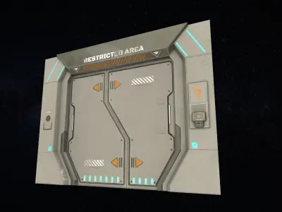 Sci-Fi Door Version 2 Low-poly 3D model