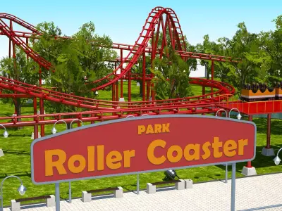 Roller Coaster Park 3D model