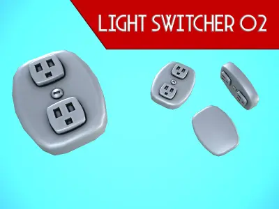 LIGHT SWITCHER 02 CARTOON STYLIZED Low-poly 3D model