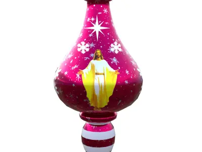 Christmas Ornament Red Bauble PBR Holiday Decoration 3D Model Low-poly 3D model