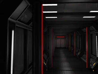 Sci fi spaceship Corridor 3D model buy