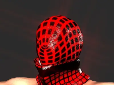 Bloody web Super hero Low-poly 3D model