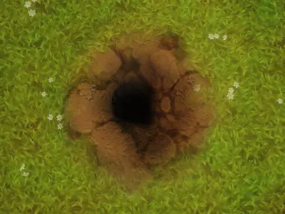 Cartoon Rabbit Hole in The Ground 3D Model Low-poly 3D model