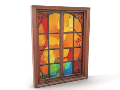 Vibrant Stained Glass Window model pack Low-poly 3D model