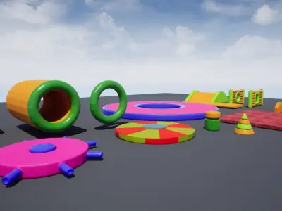 Fun Obstacle Course Expansion For Unreal And Unity Low-poly 3D model