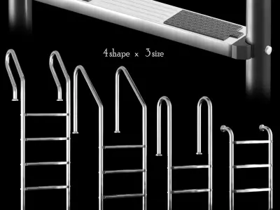 Pool Ladders Low-poly 3D model