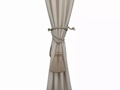 Exquisite 3D White Silk Curtain Tieback  Ghost Tassels 3D model