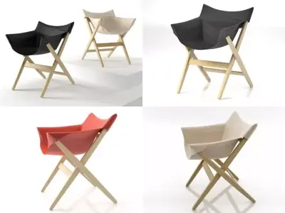 Fionda four folding chairs 3D model