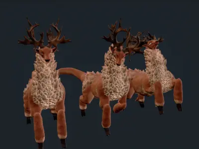 Mystic Deer Stylized Deer Low poly Low-poly 3D model